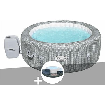 Kit spa gonflable Bestway Lay-Z-Spa Honolulu rond Airjet 4/6 places + Ensemble mobilier - Gris
