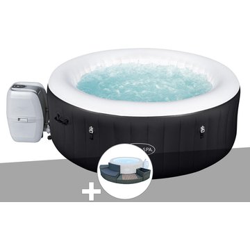 Bestway - Kit spa gonflable Lay-Z-Spa Miami rond Airjet 4 places + Ensemble mobilier 4 modules - Noir