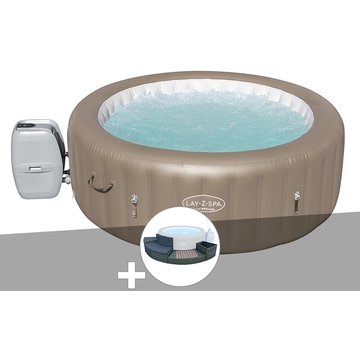 Kit spa gonflable Bestway Lay-Z-Spa Palm Springs rond Airjet 4/6 places + Ensemble mobilier - Beige