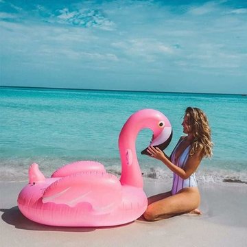 WAHAISON Flamant Gonflable Géant Lady of Luck Bouée pour Fête à la Piscine et Vacances (150x110x90cm)