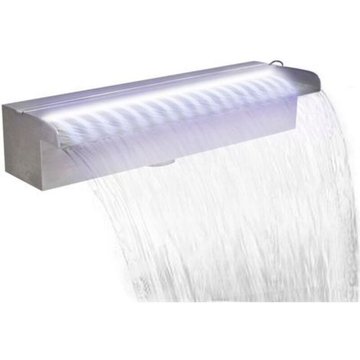 Vidaxl - Lame d'eau rectangulaire à LED 45 cm en acier inoxydable pour piscine