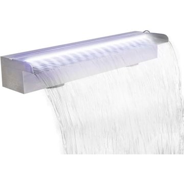 Lame d'eau rectangulaire à LED 60 cm en acier inoxydable pour piscine
