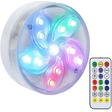 Lampe de plongée sous-marine ER-SIICE en forme de pétale avec télécommande pour piscine (pas de batterie).