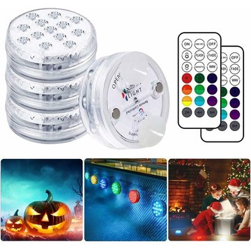 Lampe à LED pour piscine YIDOMDE sous-marine, durée d'éclairage 30-50 heures, étanche IP68, 16 couleurs RGB, lampes décoratives interchangeables