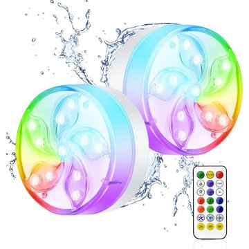 Flyme - Lampe led Submersible Étanche, Lumière Piscine IP68 Étanche rvb Multi-couleur avec Télécommande, Éclairage Piscine led pour Enfants, Vase