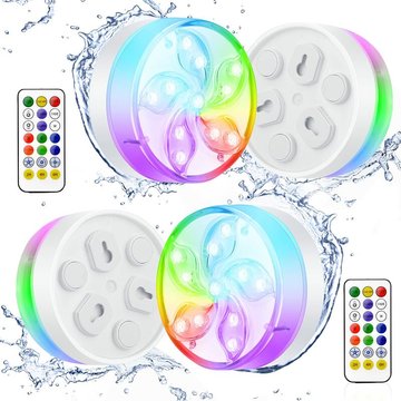 Lampe LED Submersible Étanche ER-SIICE, Lumière Piscine IP68 Étanche RVB Multi-couleur avec Télécommande, Éclairage Piscine LED pour Enfants, Vase Base