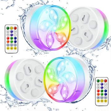Lampe LED Submersible Étanche SONIATKIA, Lumière Piscine IP68 Étanche RVB Multicolore avec Télécommande, Éclairage Piscine LED pour Enfants, Vase Base