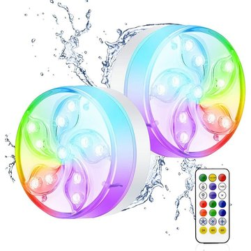 Lampe led Submersible Étanche, Lumière PiscineÉtanche rvb Multi-couleur avec Télécommande, Éclairage Piscine led pour Enfants, Vase Base, Jardin,