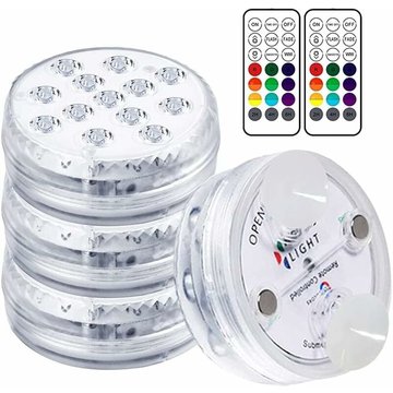 Lampe Piscine SONIATKIA LED Lumières LED Submersibles, Temps d'éclairage 30-50 heures IP68 Étanche 16 RGB Couleurs Changement Lampes Décoratives pour Piscine et Aquariums
