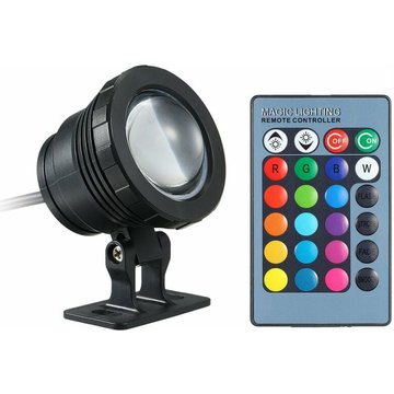 Lampe Submersible Led Ac / Dc 12V 10W Rvb Led, Avec Telecommande, 16 Couleurs Changeantes