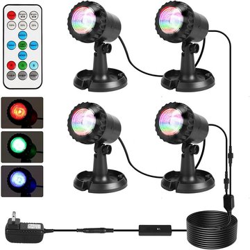 Sunflower - Lampes de Piscine avec Télécommande 8 Modes 8 Niveaux de Luminosité Réglables Lumière de Piscine avec Ventouses IP68 AC100-240V Lampe