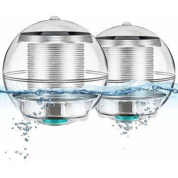 Qersta - Lampes de Piscine, Solaire Flotteur de Piscine Lumière 7 Couleurs Changement Éclairage pour Plan d'eau led pour le Jardin (2 pièces)
