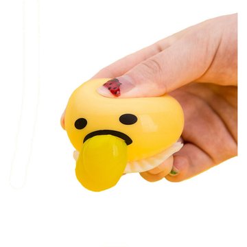 Lazy Egg Custard Bun Vomiting Custard Bun Pinch Music Décompression Jouet Vomit Toy (lot de 2)