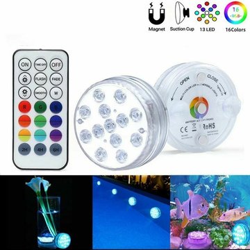 Led Lumiere Piscine Lumière led Submersible, Auting Éclairage IP68 Lampes Sous-Marines Multi-couleur avec Télécommande, Lumières de Baignoire