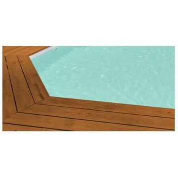 Liner piscine 75/100 compatible modèle Bodrum 585x485x130 gris clair Piscineo.com