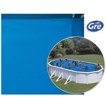 Liner piscine GRE Piscines ovale 610 x 375 x H.120 cm - Rail d'accroche - Bleu