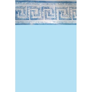 Liner Piscine 75/100 Bleu clair avec frise Mykonos bleue Dia Piscineo.com