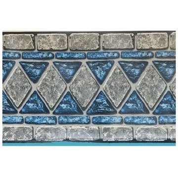 Liner Piscine 75/100 bleu foncé avec frise Lancashire Dia 3.60m H Piscineo.com