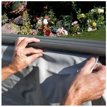 GRE Piscines - Liner uni gris pour piscine composite 8,04 m x 3,86 m - Gris