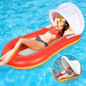 Lit Piscine Géant Piscine Flotteur Gonflable Natation Flottante De d'amusement D'éTé Lit Flottant avec tête de lit Pliable pour Piscine pour des