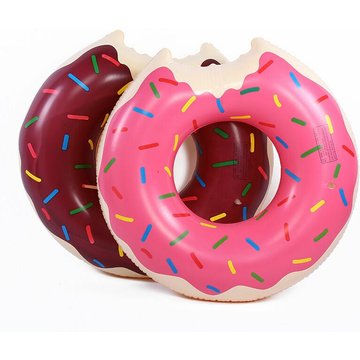Lot de 2 AYYQH Anneaux de Natation pour Piscine, Bouée de Natation Amusante, Bague de Natation avec Motif de Donuts en PVC, Anneau Flotteur