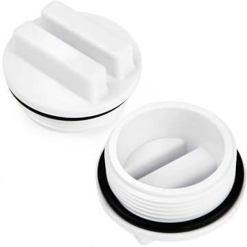 Lot de 2 bouchons filetés pour ligne de retour de piscine – Bouchon de vidange antigel pour piscines.