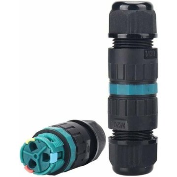 Lot de 2 connecteurs étanches IP68 sans vis avec installation rapide