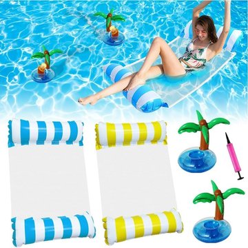 Lot de 2 Gonflable Hamac d'eau Hamac Gonflable Piscine Flotteur Gonflable Piscine 4 -en-1 Flottant de inclinable Flotteur Hamac Hamac d'eau pour