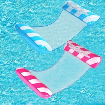 Lot de 2 Hamac Gonflable portatif pour Flotteur de Piscine, hamac Polyvalent 4 en 1, Chaise Longue Flottante pour Piscine, pour Vacances Adultes