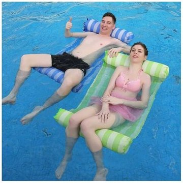 Lot de 2 hamacs de piscine, hamac gonflable polyvalent, hamac de piscine (selle, chaise longue, hamac, flotteur), hamac aquatique - CHAM
