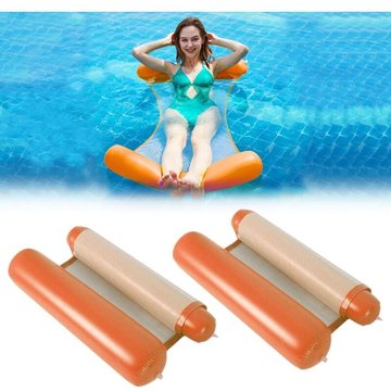 Enlenk - Lot de 2 lits de piscine pliables orange pour adultes et enfants.