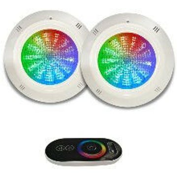 Swimhome - Lot de 2 projecteurs LED RGB 4 fils 18W Basic Range pour piscine avec télécommande avancée