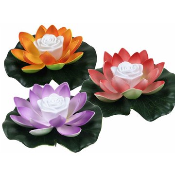 Lot de 3 lumières Lotus flottantes à LED pour piscine, jardin, aquarium, décoration de mariage LOY