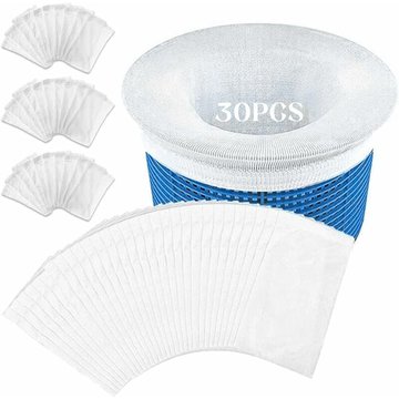 Lot de 30 paires de chaussettes d'écumeur SWYEOOT pour piscine - Filet de piscine - Filtre d'écumeur - Filtre élastique en nylon - Pour enlever les scories