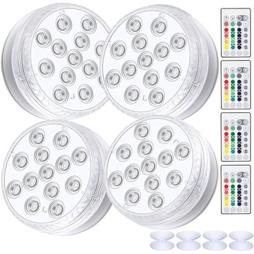 Grid Cool - Lot de 4 lampes led étanches avec télécommande rvb à changement de couleur pour piscine, aquarium