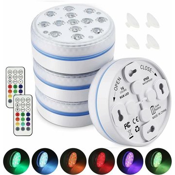 Lot de 4 lampes sous-marines avec télécommande, rvb Multi changement de couleur étanche led sous-marine, éclairage de piscine pour vase, fête, Noël,