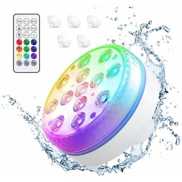 Lumière de bain à remous, 13 perles LED, lumière LED de plongée 16 couleurs avec télécommande RF pour piscine, étang, aquarium, aquarium, fête (1