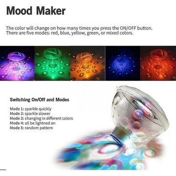 Lumière de piscine YUIT sous-marine, modes multiples de couleur de lumière de piscine à LED étanche, veilleuse sous-marine