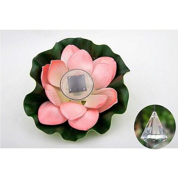Briday - Lumière de Lotus solaire étanche extérieure, lumière de feuille de Lotus souhaitant, lumière flottante de piscine étanche