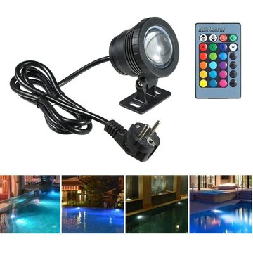 Sunflower - Lumière de Piscine 5W avec Télécommande 4 Modes RGBW IP68 85-265V Spot LED Aquarium Lampe Sous-marine Éclairage Submersible Projecteur