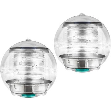 Lumière de piscine ER-SIICE, 2 pcs 7 couleurs changement solaire flottant lumière étang, lumière étanche en solaire suspension boule pour aquarium baignoire piscine
