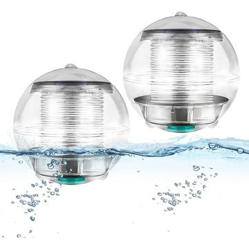Lumière de Piscine ER-SIICE, 2 pcs 7 Couleurs Changement Solaire Flottant Lumière Étang, Lumière Étanche en Solaire Suspension Boule pour Piscine Aquarium Baignoire