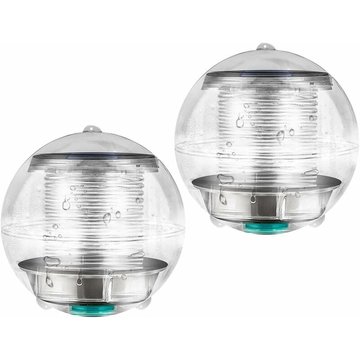 Lumière de Piscine, 2 pcs 7 Couleurs Changement Solaire Flottant Lumière Étang, Lumière Étanche en Solaire Suspension Boule pour Aquarium Baignoire