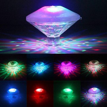 Lumière de piscine TUMALAGIA flottante colorée, lumière de salle de bain disco, lumière submersible à LED IP68, lumière sous-marine à LED avec 7 modes
