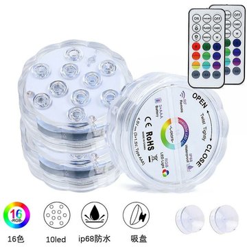 Lumière LED sous-marine étanche YUIT, lumières de piscine multicolores IP68 avec télécommande pour aquarium et baignoire