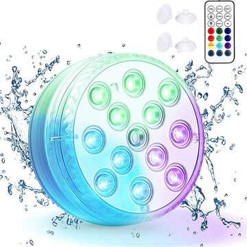 Cadeaux - Lumière led Submersible, 1 Pièces 13 LEDs Multicolore Lampes de Piscine avec Télécommande Lampes Sous-Marines Éclairage IP68 Lumières de