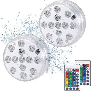 Lumière led Submersible 2 Paquet 13 led rgb Lamps Submersible led Décoratives avec rf Télécommandes Étanche Idéal pour Spa Aquarium Bassin Piscine