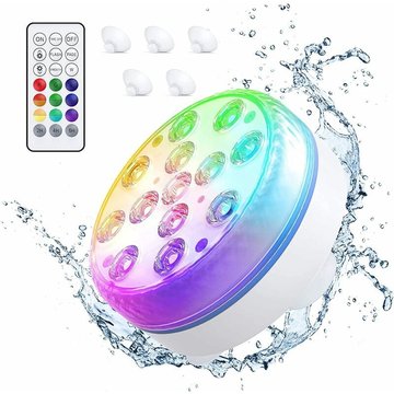 Ladace - Lumière led Submersible, Lumières Sous Marines 16 Couleurs, 13 Perles led Lampe Piscine avec Télécommande rf, Lumières de Baignoire Étanche