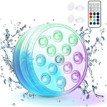 Ilovemilan - Lumière led Submersible, Lumières Sous Marines 16 Couleurs, 13 Perles led Lampe Piscine avec Télécommande rf, Lumières de Baignoire