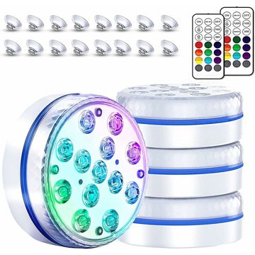 Lumière led Submersible, Projecteur Piscine Étanche Sous-Marines Multi-couleur avec Télécommande, Eclairage piscine hors sol, Pour Aquarium, Piscine,